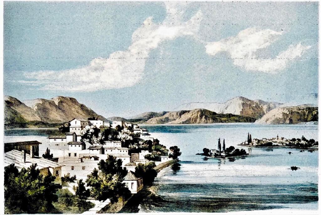 Eğirdir'de Ada Ile Ana Kara Arasında Bağlantı Yolunun Olmadığı Zamanlardan Bir Gravür