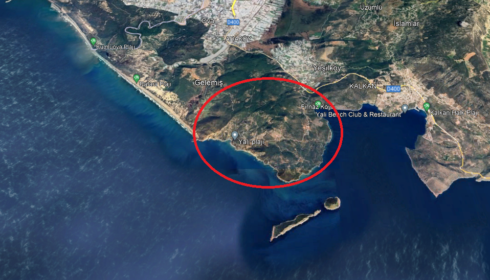 Patara'da Antik Kent Ile Fırnaz Koyu Arası Kaçak Yapılaşmanın Yoğunlaştığı Bölge