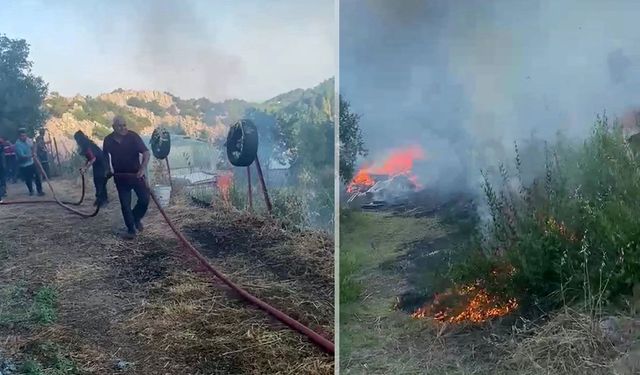 Döşemealtı'nda alevlerle zorlu mücadele